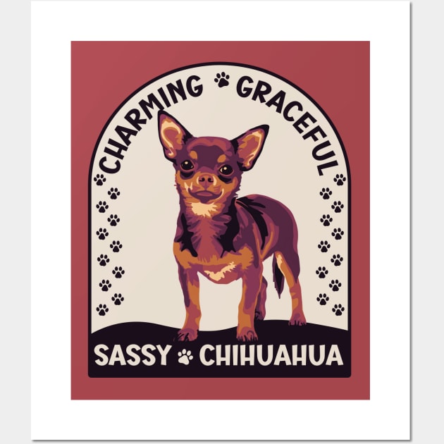 Charming Graceful Sassy Chihuahua Painting Wall Art by Slightly Unhinged